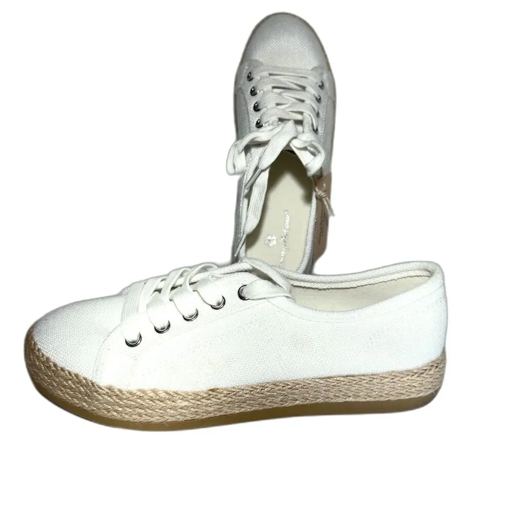 Tommy Bahama Galana Women’s 7.5M White Canvas Espadrille Sneakers NWT